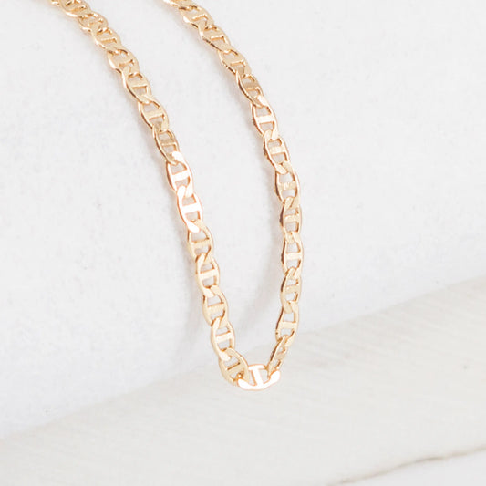 CADENA ESCALERA ESPEJO 2MM-45CM - Oro laminado 18k