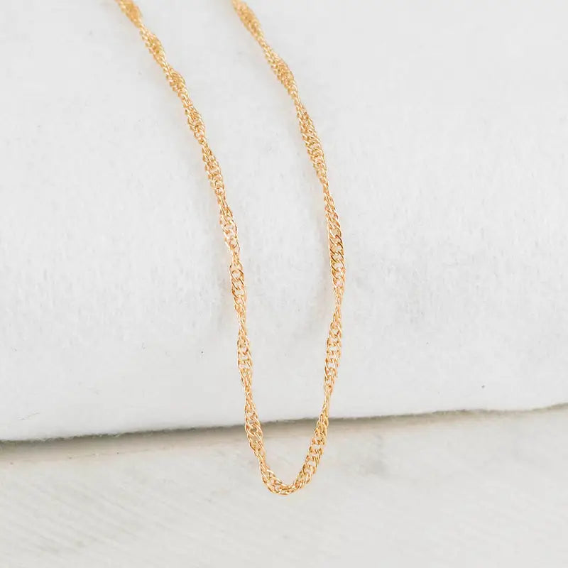 CADENA SINGAPUR DELGADA 1.5MM-50CM - Oro laminado 18k