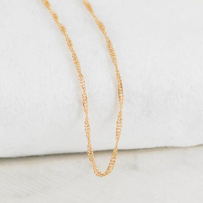 CADENA SINGAPUR DELGADA 1.5MM-50CM - Oro laminado 18k