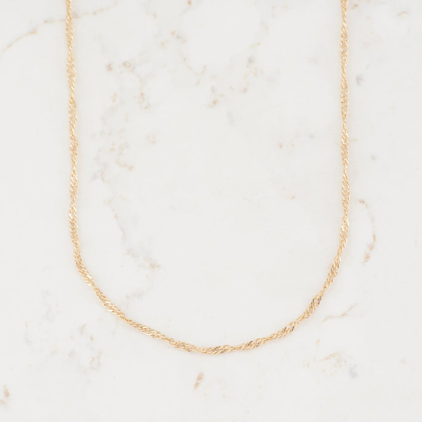 CADENA SINGAPUR DELGADA 1.5MM-50CM - Oro laminado 18k