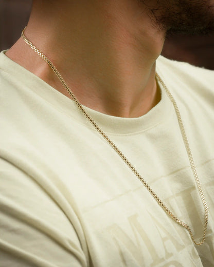 CADENA TEJIDO CHINO 3MM-60CM - Oro laminado 18k