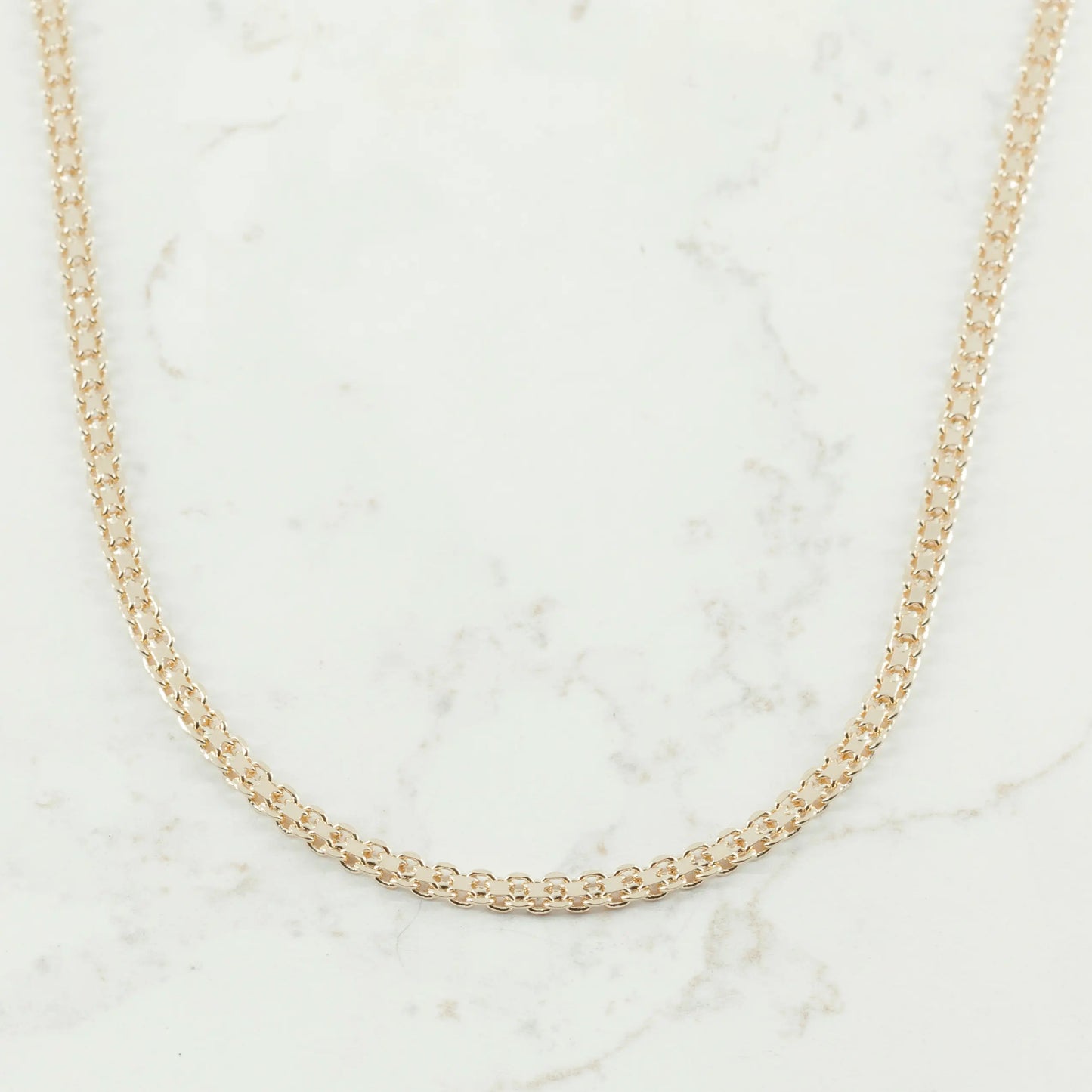 CADENA TEJIDO CHINO 3MM-60CM - Oro laminado 18k