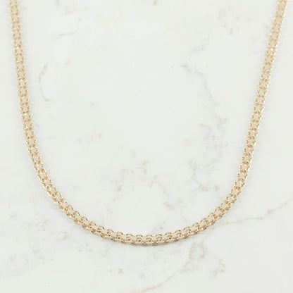 CADENA TEJIDO CHINO 3MM-60CM - Oro laminado 18k