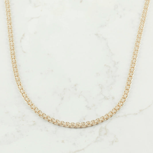 CADENA TEJIDO CHINO 3MM-60CM - Oro laminado 18k