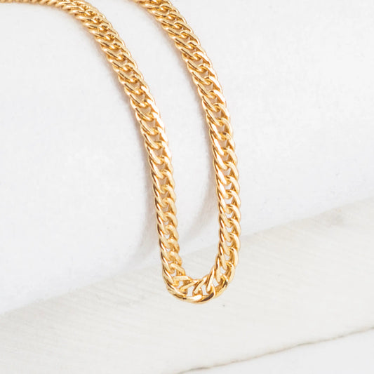 CADENA CUBANA CONTINUA 2MM-60CM - Oro laminado 18k